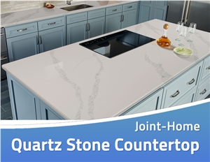 Calacatta Clacatta Quartz Prefab Island Countertop