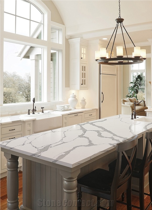 Calacatta Hanstone Quartz Kitchen Countertop Lowes
