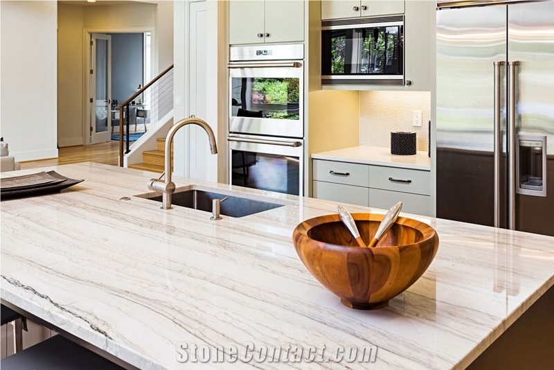 Calacatta Nuvo Gold Quartz Countertops for Kitchen