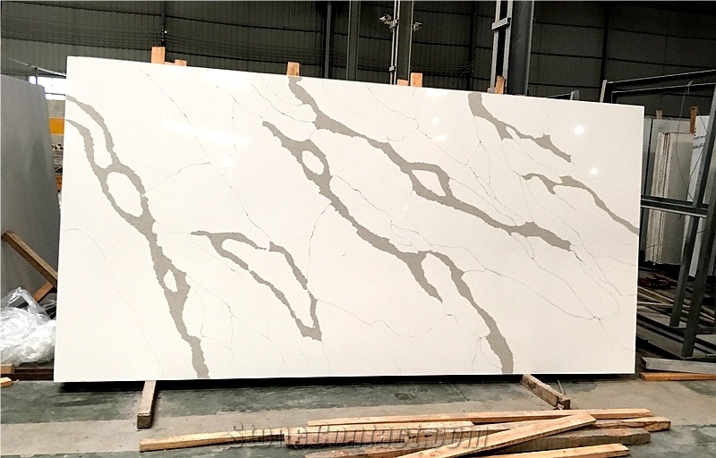 Calacatta Roma Quartz Slab Stone Tiles for Kitchen