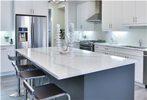Calacatta Silestone Perla White Quartz Countertops