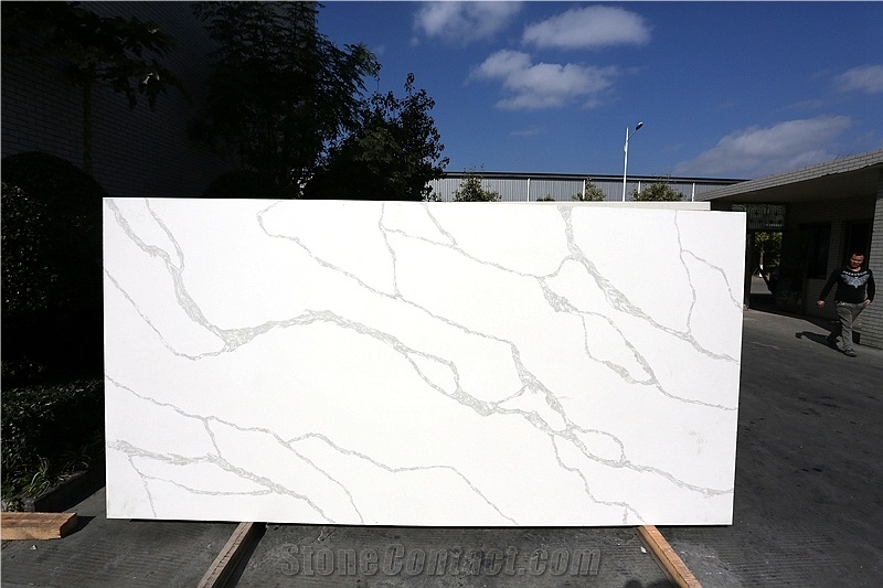 Calacatta Trento Quartz Slab for Vanity Countertop