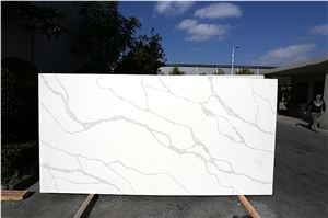 Calacatta Trento Quartz Slab for Vanity Countertop