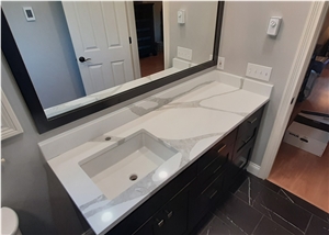 Calacatta Viola Thassos Quartz Bathroom Countertop