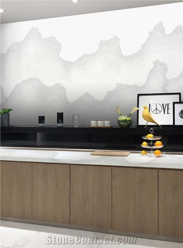 Calacatta White Artificial Stone Wall Cover Slabs