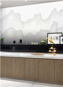 Calacatta White Artificial Stone Wall Cover Slabs