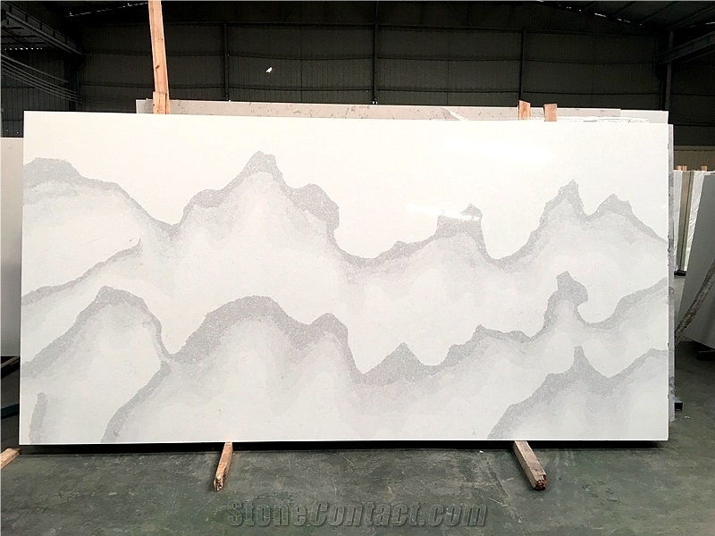 Calacatta White Artificial Stone Wall Cover Slabs