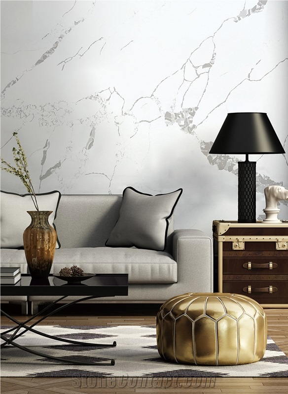 Calacatta White Artificial Walling Floor Slab Tile