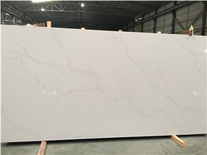 Calacatta White Quartz Stone Kitchen Countertops