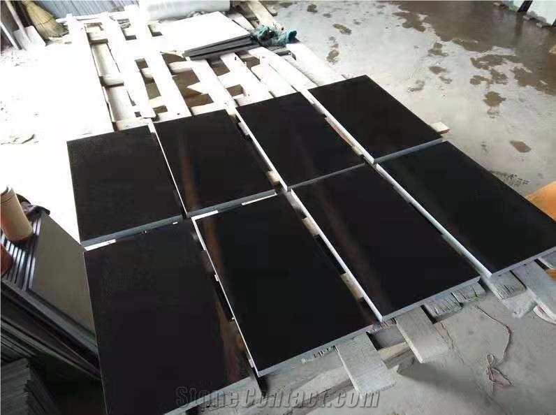 China Absolute Shanxi Black Granite Slab Tile