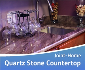 Colorful Rose Carrara Quartz Kitchen Countertops