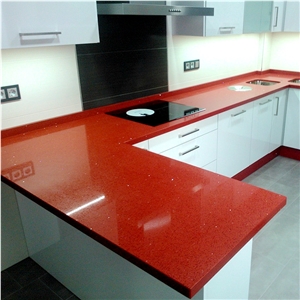 Crystal Red 8300 Aurora Rubini Quartz Countertops