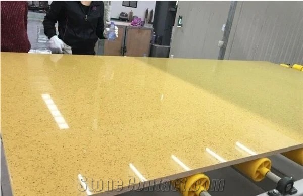 Crystal Yellow Lemon Quartz Manmade Stone Slabs
