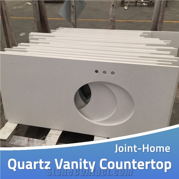 Custom Engineered Azul Macaubas Quartz Vanity Tops