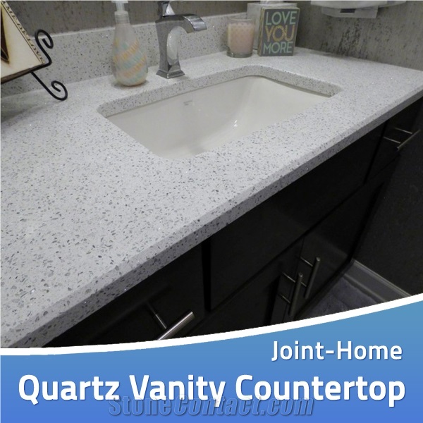 Emerald Pearl Grigio Quartz Stone Bathroom Worktop