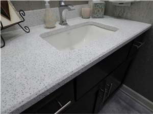 Emerald Pearl Grigio Quartz Stone Bathroom Worktop