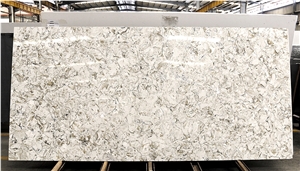 Emperador Beige Manmade Quartz Stone Tile Slabs