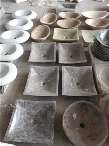 Factory Supply Jade Marble Stone Bathroom Sink
