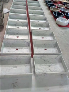 Guangxi White Marble Rectangle Polished Basin Sink Guangxi White Marble Rectangle Polished Basin Sink