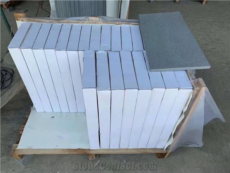 Hainan Black Lava Stone Wall Flooring Application