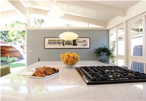 Holly White Crystal Quartz Stone Island Countertop