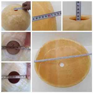 Honey Onyx Round Sinks Nature Stone Wash Bowls