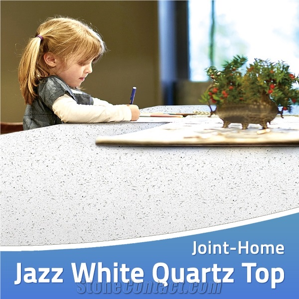 Jazz White Crystal Quartz Stone Island Countertops