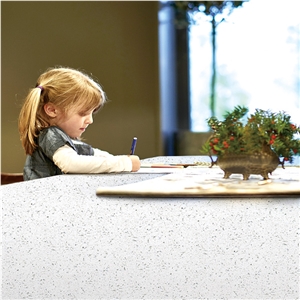 Jazz White Crystal Quartz Stone Island Countertops