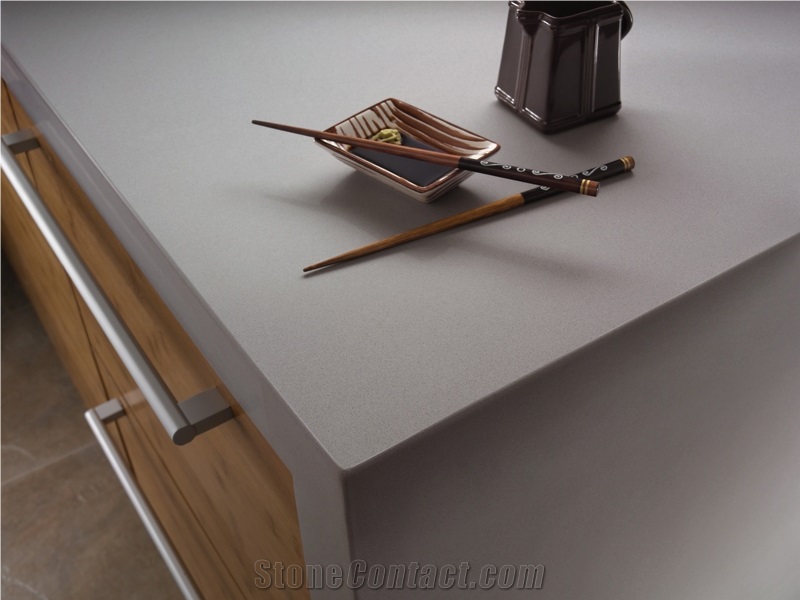 Light Dark Grey Gray Quartz Stone Slab Jumbo 3cm