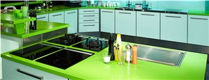 Pakistan Green Corian Quartz Stone Bar Countertops