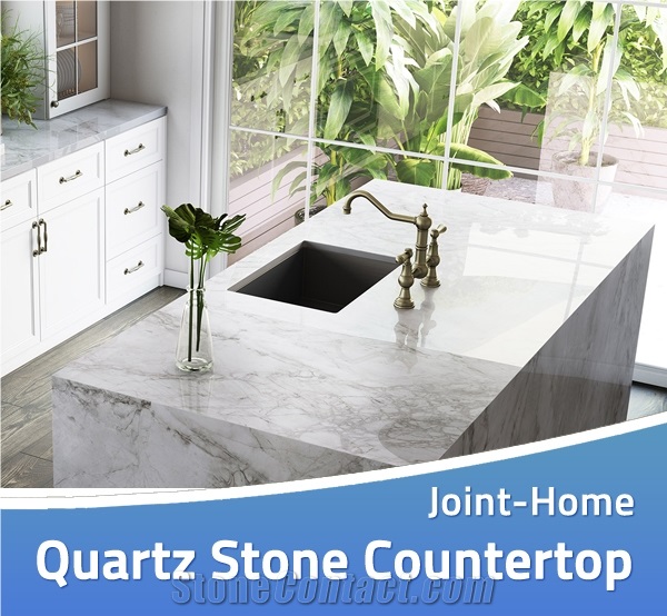 Piatra Calacatta Grey Quartz Kitchen Countertops