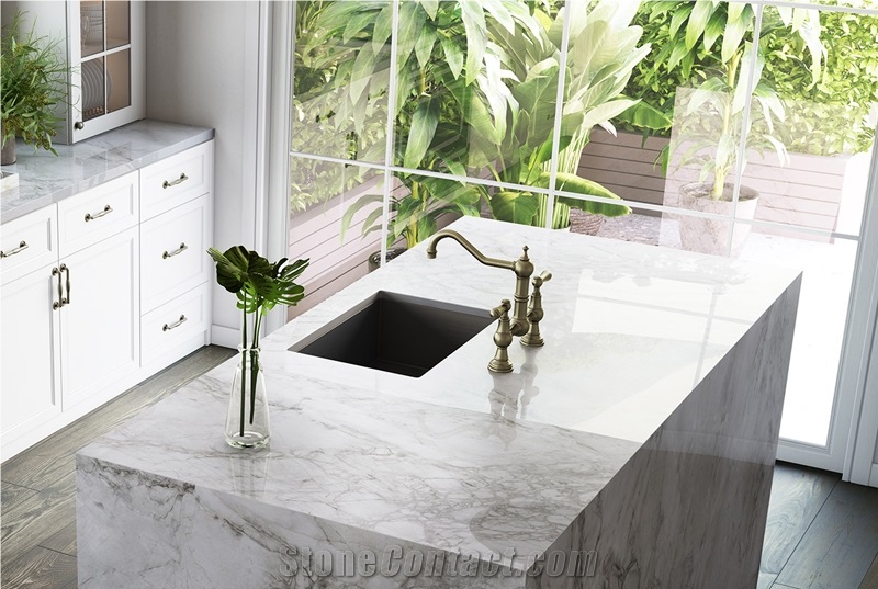 Piatra Calacatta Grey Quartz Kitchen Countertops