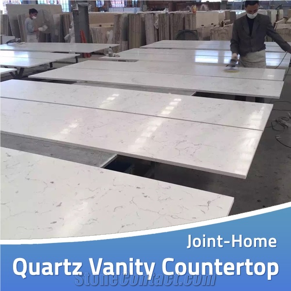 Polished Artificial Quartz Stone Tile Vanity Tops