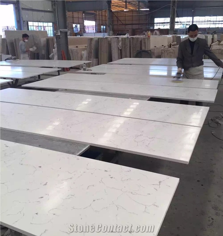 Polished Artificial Quartz Stone Tile Vanity Tops