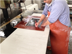 Pure White Quartz Stone Prefab Desk Countertops