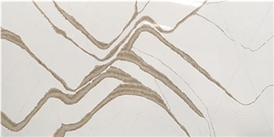 Silestone Eternal Calacatta Gold Suede Quartz Slab