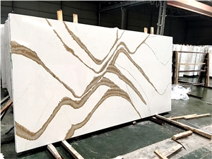 Silestone Eternal Calacatta Gold Suede Quartz Slab