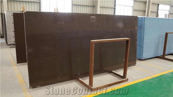 South Africa Dark Brown Light Quartz Stone Slabs