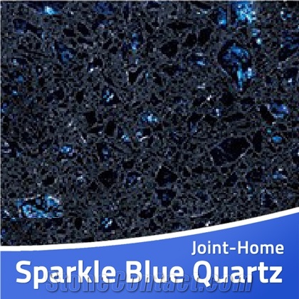 Sparkle Blue Quartz Stone Slab with Bright Surface