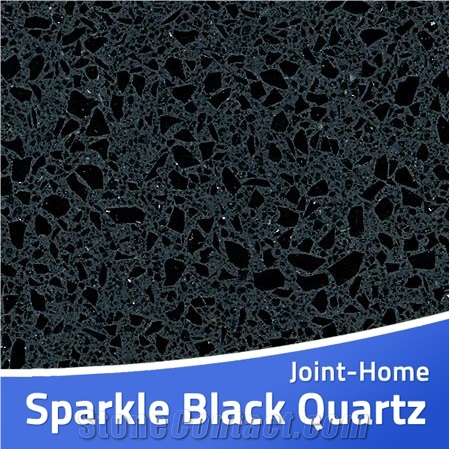 Sparkle Speckle Black Bright Surface Quartz Slabs