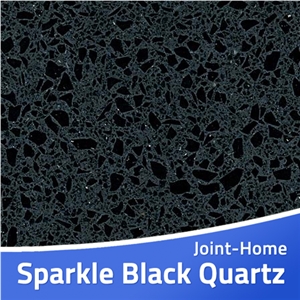 Sparkle Speckle Black Bright Surface Quartz Slabs