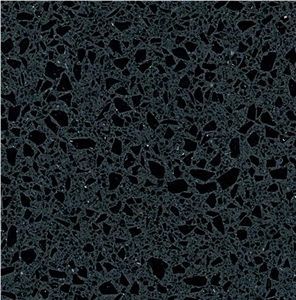 Sparkle Speckle Black Bright Surface Quartz Slabs