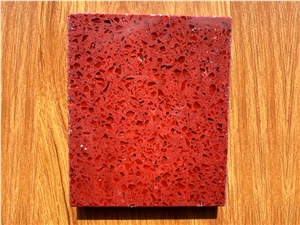 Sparkling Red Crystal Quartzstone Slab Free Sample