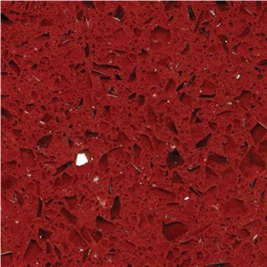 Sparkling Red Crystal Quartzstone Slab Free Sample