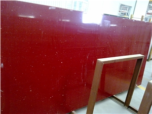Sparkling Red Crystal Quartzstone Slab Free Sample