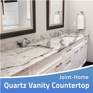 Steel Pietra Tundra Silver Grey Quartz Vanity Tops Steel Pietra Tundra Silver Grey Quartz Vanity Tops