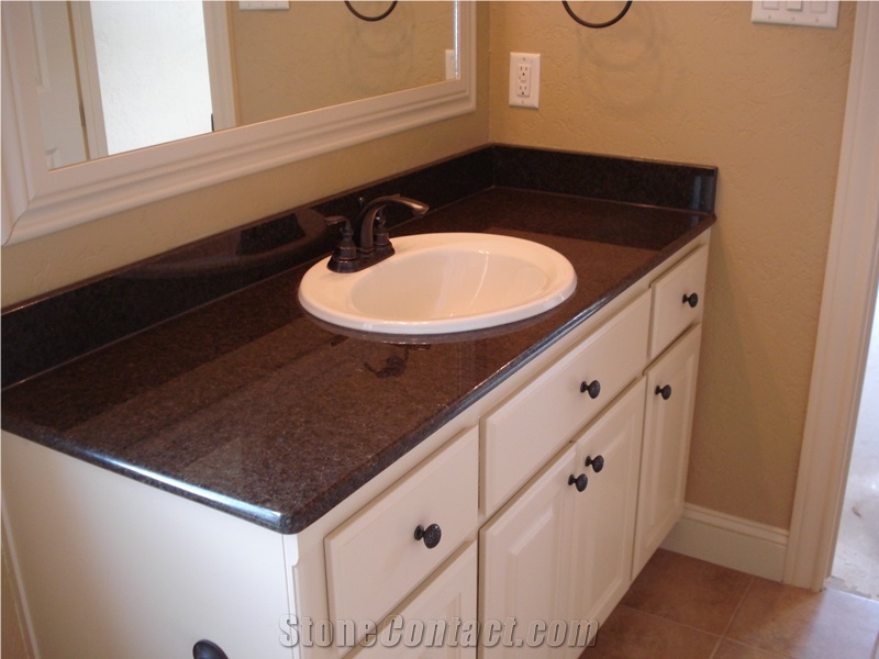 Tan Brown Nero Assoluto Best Quartz Vanity Tops