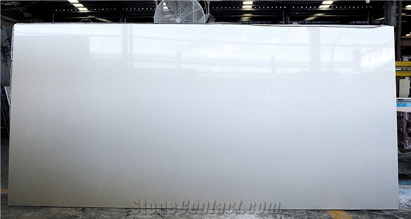 Travertino Pure White Artificial Stone Quartz Slab