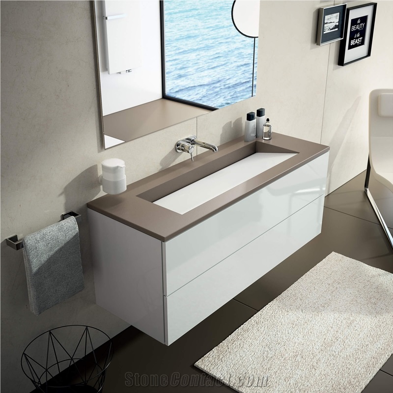 Unsui Compac Kenya Brown Quartz Stone Slab Sufaces