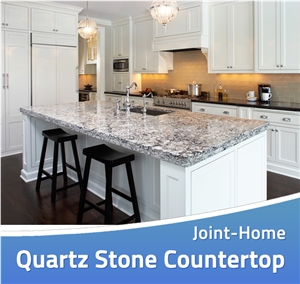 Volga Blue Pearl Quartz Stone Kitchen Countertops